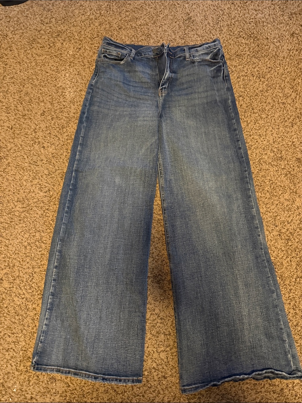 Carly Jean Los Angeles Wide-Leg Jeans in Medium Blue Wash SIZE 15